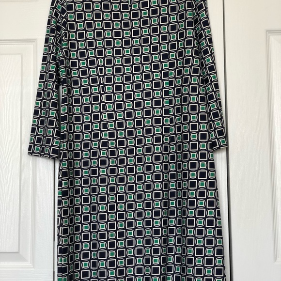 Talbots Geometric Print Sheath 3/4 Sleeve Petite Dress - Picture 3 of 6